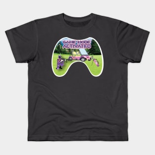 Game Mode Activated Pink Golf course white Trim Kids T-Shirt